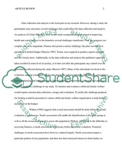 A Needs Assessment Model