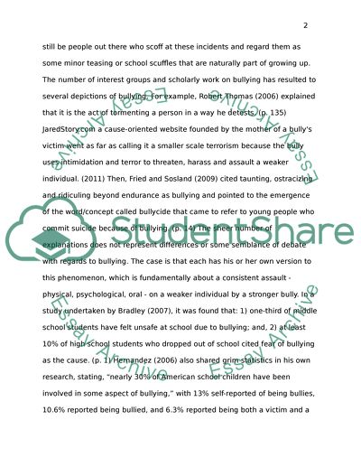 Bullying in the united states of america