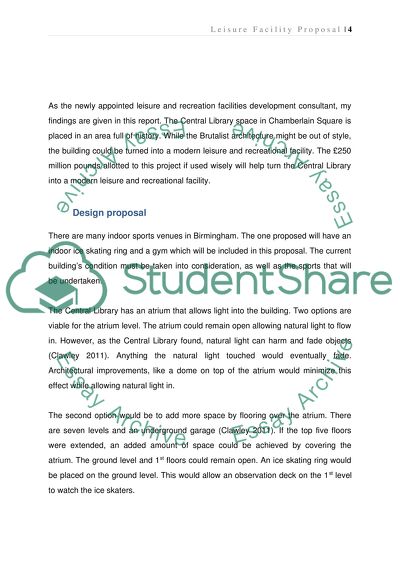 Leisure Facility Proposal