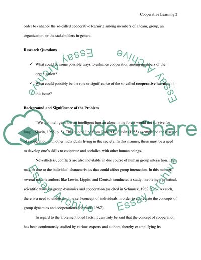 Cooperative Learning