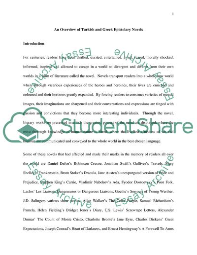 An Overview of Turkish and Greek Epistolary Novels