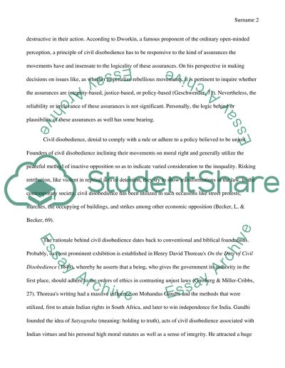 The Impact Of Civil Disobedience And The Use Of Morality And Justice