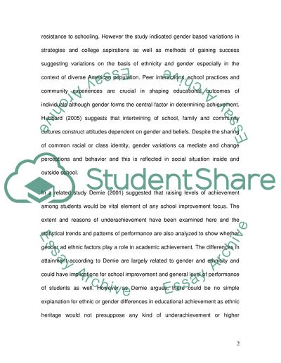 Gender and Educational Achievement