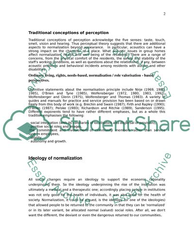 Normalization of Group Homes