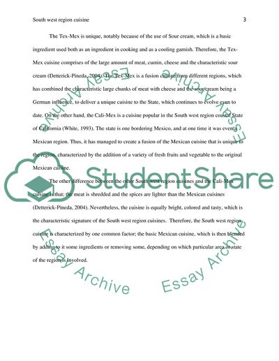 South west region cuisine (Arizona, Utah, Texas etc)