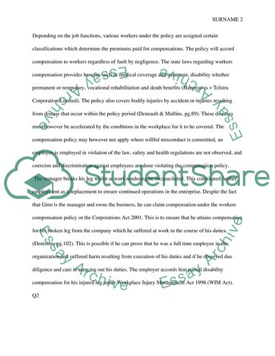 The Workers Compensation Policy