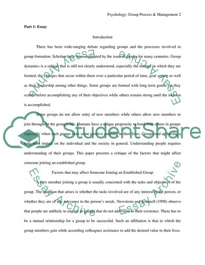 Psychology: Group Process & Management