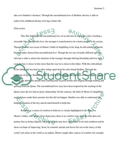 Analysis of Monsieur Ibrahim Film