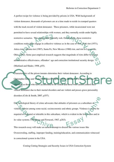 Reforms in Correction Department