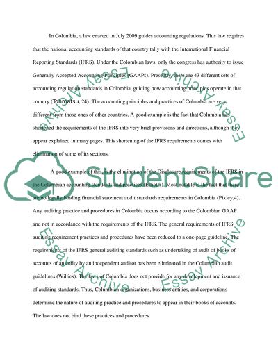 International Accounting in Colombia (South America)