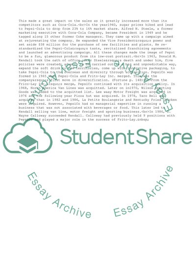 Pepsi Corporation and Its Subsidiaries