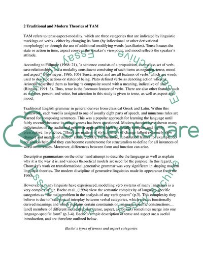 Traditional and Modern Theories of TAM