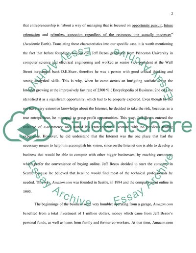 An Entrepreneurial Venture