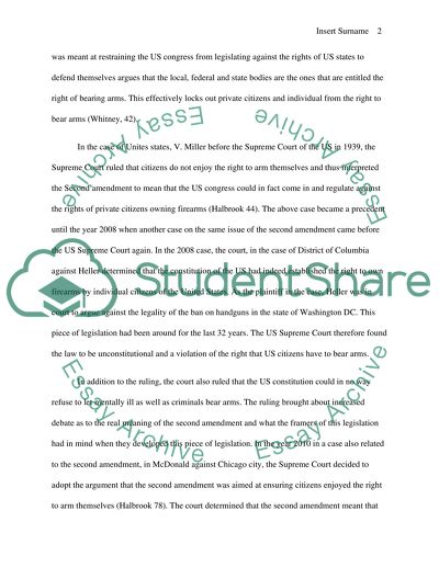 Why the Second Amendment Should Not Give Citizens the Right to Own Assault Weaponry