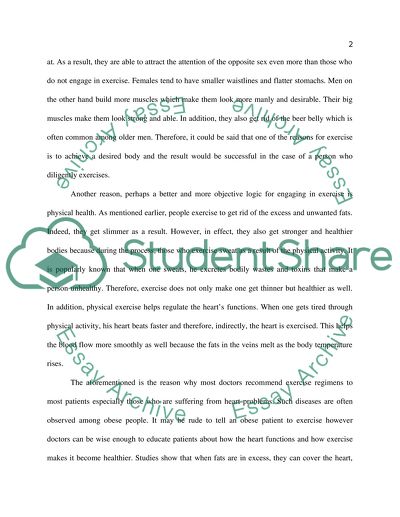 Reasons for and Effects of Exercise