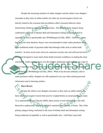 Identity Theft and Retail Shopping