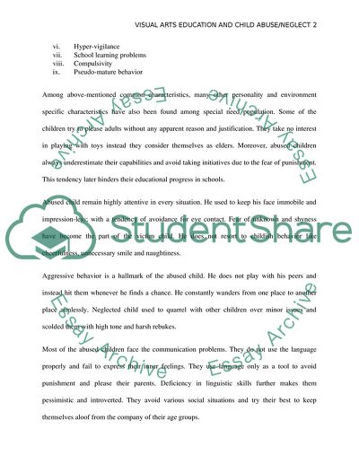 Visual Arts Education and Child Abuse or Neglect
