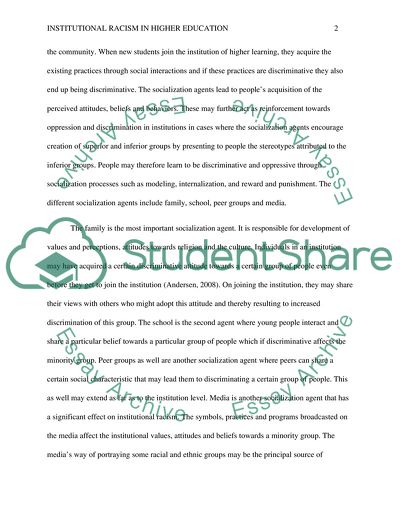 Institutional Racism in Higher Education