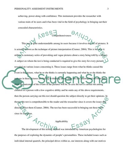 Personality Assessment Instruments