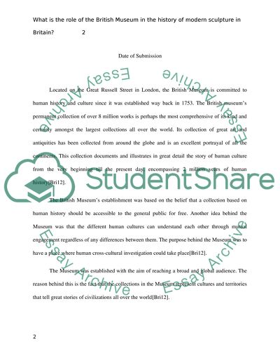 What is the role of the British Museum in the history of modern sculpture in Britain