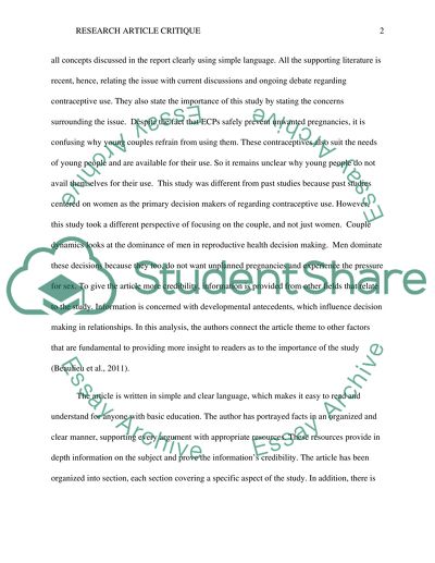 Young Adult Couples Decision Making Regarding Emergency Contraceptive Pills