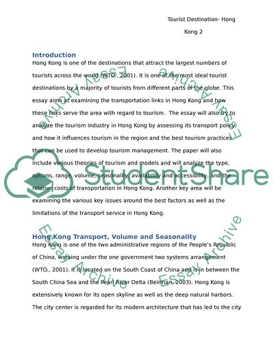 Tourist Destination - Hong Kong