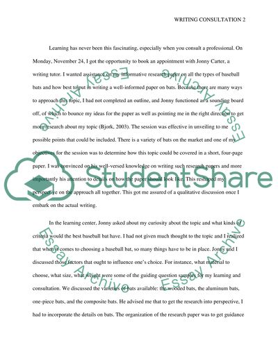 Writing Consultation Assignment