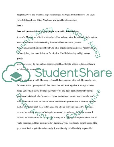 The Personal Commercial for a Cold Sales Call in an Informal Setting