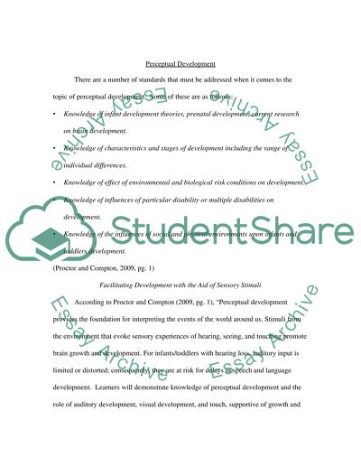 Facilitating Development with the Aid of Sensory Stimuli
