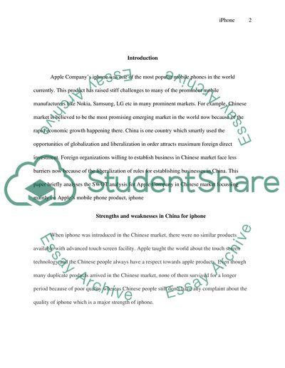 SWOT Analysis for Apple in China