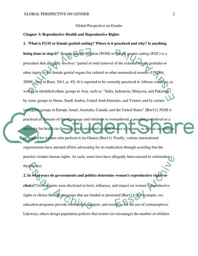 Global Perspective on Gender