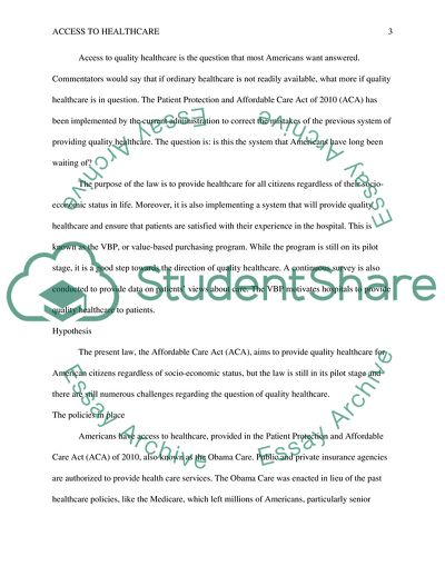 Access to Healthcare in the United States