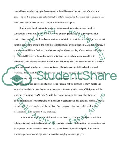 Descriptive and Inferential Statistics Essay Example | Topics and Well ...