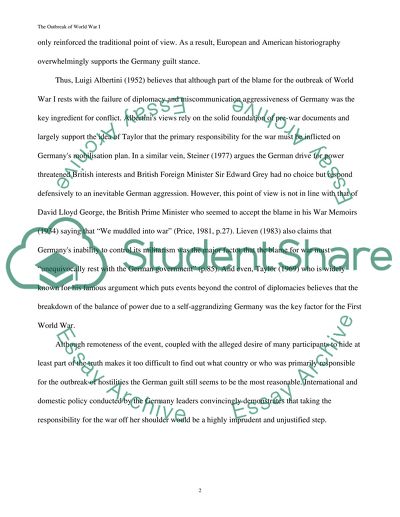 The Outbreak of World War I