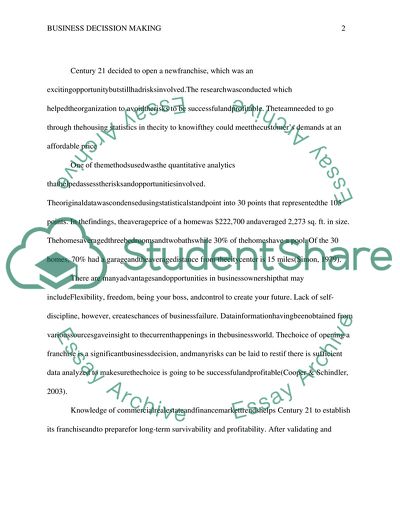 Business Decision Malkng Projects, Part 3