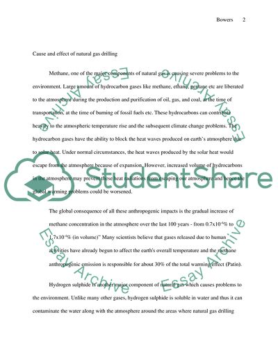 Natural Gas Drilling, Cause and Effect