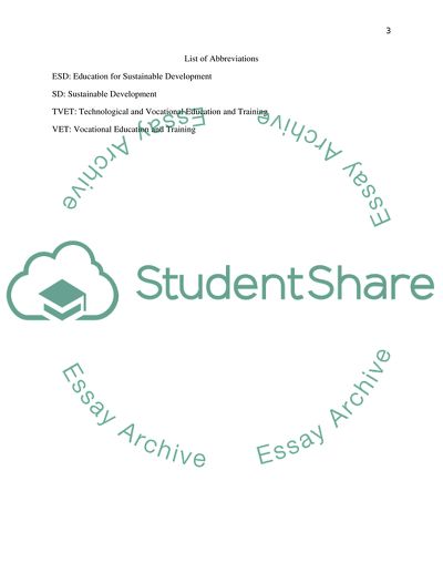 Sustainable Development in Vocational Education and Training