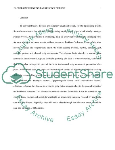 Factors Influencing Parkinsons Disease