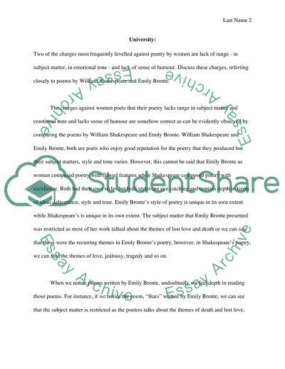 Charges Levelled Against Poetry by Women