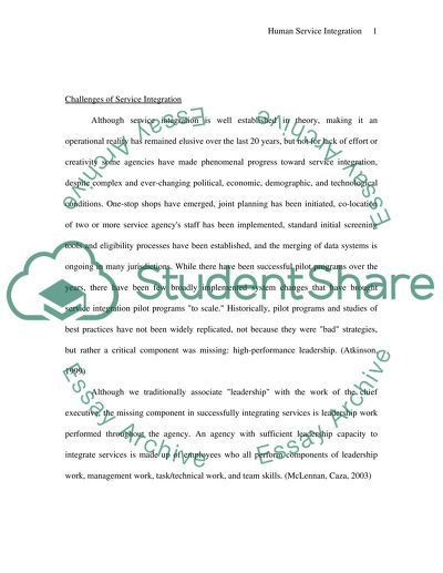 Human service integration