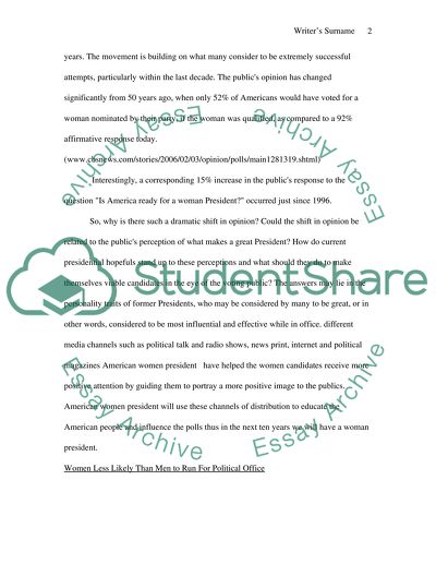 Woman as President of the US