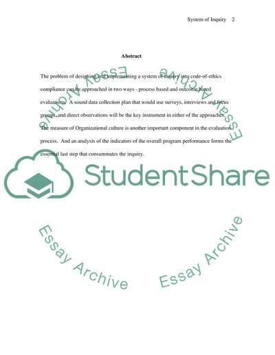 The Framework of System of the Inquiry
