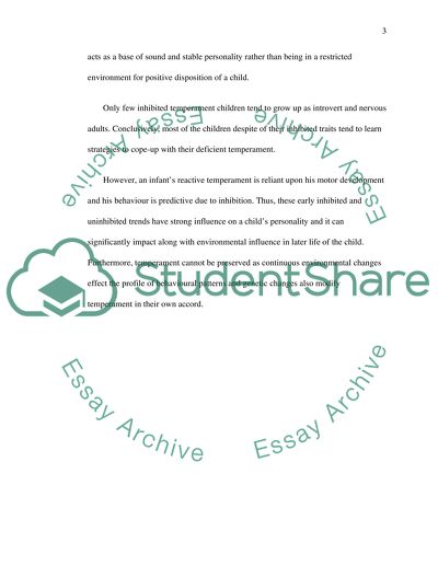 The Development of Temperment