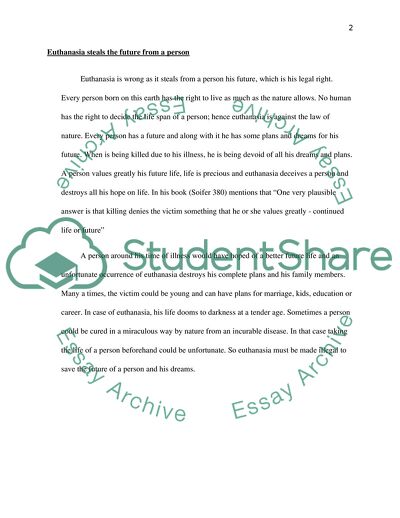 Euthanasia - Why It Should Be Illegal