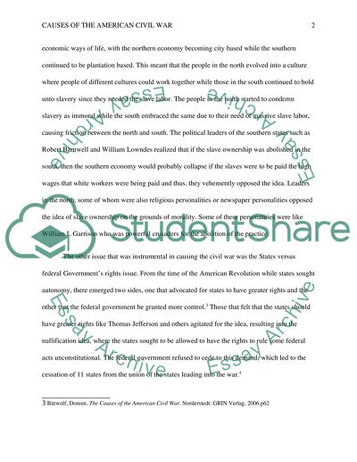 The cause(s) of the Civil War