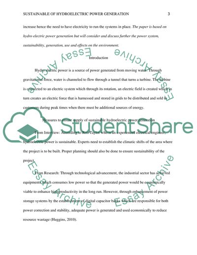 How sustainable is hydroelectricity generation