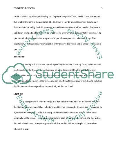 Use of Pointing Devices