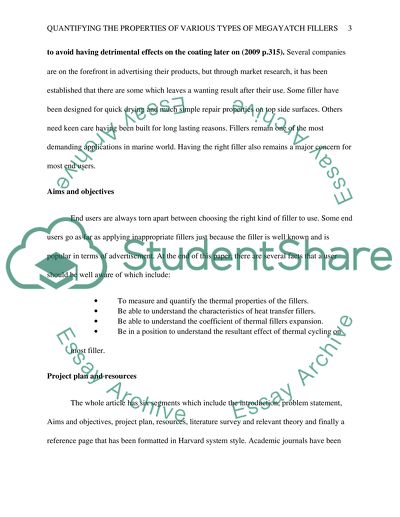 Quantifying the properties of various types of Megayacht fillers