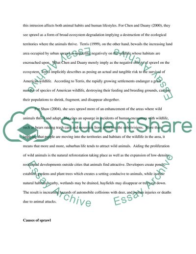 Effects of Urban Sprawl