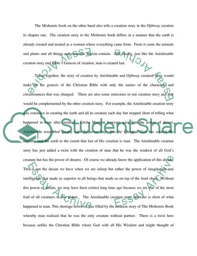 Anishinabe Creation Story and Ojibway Creation